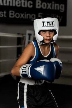 TITLE Boxing USA Boxing Competition Headgear - With Cheeks -Boxing Shop ACHXWH