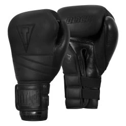 TITLE Black Bolstered Leather Bag Gloves -Boxing Shop DBBG BK 02