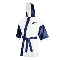 Fighting Full Length Robe 29 Fighting Full Length Robe -Boxing Shop FFLR WH BL 1