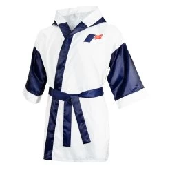 Fighting Full Length Robe 26 Fighting Full Length Robe -Boxing Shop FFLR WH BL 2
