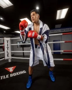 Fighting Full Length Robe 25 Fighting Full Length Robe -Boxing Shop FFLRWHBL