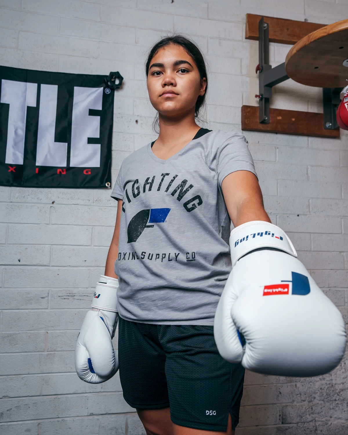 Fighting Women's Distressed V-Neck Tee 8 Fighting Women's Distressed V-Neck Tee - Image 6