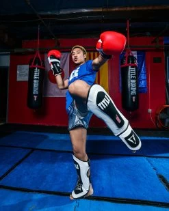 TITLE Boxing Gel Elite Pro Shin & Instep Guards -Boxing Shop GEPSIGBKWH 1