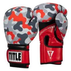 TITLE Boxing Infused Foam Camo Color Pop Bag Gloves -Boxing Shop IFSCPBG GR RD 2