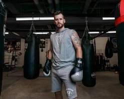 TITLE Boxing Outline Sleeveless Hoodie -Boxing Shop LTA3GR 1