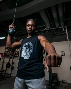 TITLE Boxing Vintage Hanging Gloves Tank -Boxing Shop LTA7BK 2