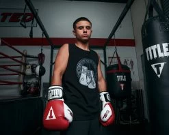 TITLE Boxing Vintage Hanging Gloves Tank -Boxing Shop LTA7BK 4