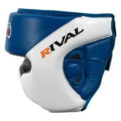 Rival Boxing Amateur Competition Headgear With Cheek Protect -Boxing Shop RHGC2C BL WH 3