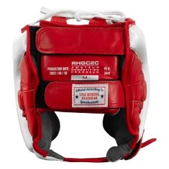 Rival Boxing Amateur Competition Headgear With Cheek Protect -Boxing Shop RHGC2C RD WH 4