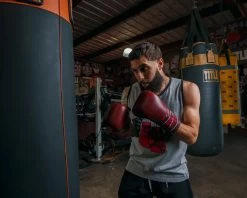 TITLE Boxing Sugar Ray Leonard Throwback Leather Bag Gloves -Boxing Shop SRLTLBGMR 1