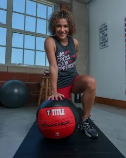 TITLE Boxing Jab Cross Women's Muscle Tee -Boxing Shop TBWTS212GR 1