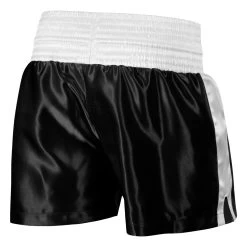 TITLE Boxing Professional Women’s Satin Striped Boxing Trunks -Boxing Shop TPBTW2 BK WH 3