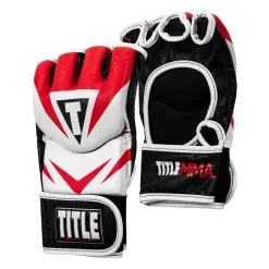 TITLE MMA Command Pro Fight Gloves -Boxing Shop XMCPFG RD WH 002