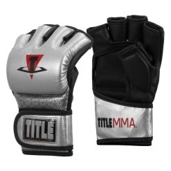 TITLE MMA Menace Metallic Training Gloves -Boxing Shop XMMTG SV BK 002