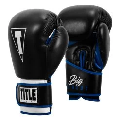 TITLE Boxing Leather Big League Training Gloves -Boxing Shop bltg2 bk bl 02