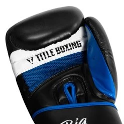 TITLE Boxing Leather Big League Training Gloves -Boxing Shop bltg2 bk bl 05