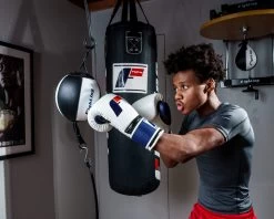 Fighting Force Leather Bag Gloves -Boxing Shop ftgfbg wh bl 2 1