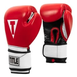 TITLE Boxing Premium Leather Performance Training Gloves -Boxing Shop lptg rd wh bk 002