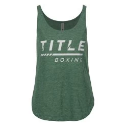 TITLE Boxing Women's Striped Wordmark Cropped Tank -Boxing Shop tbwts216 gn 1 1