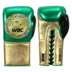 WBC By TITLE Boxing Green Belt Sparring Gloves 28 WBC By TITLE Boxing Green Belt Sparring Gloves -Boxing Shop wgbsg gn gd bk 1 1
