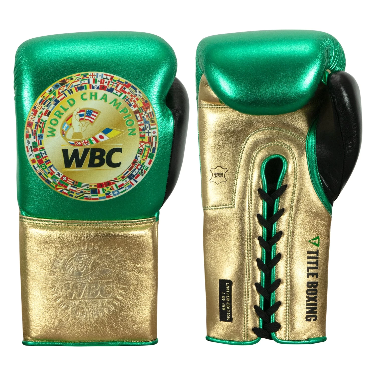 WBC By TITLE Boxing Green Belt Sparring Gloves 12 WBC By TITLE Boxing Green Belt Sparring Gloves - Image 10